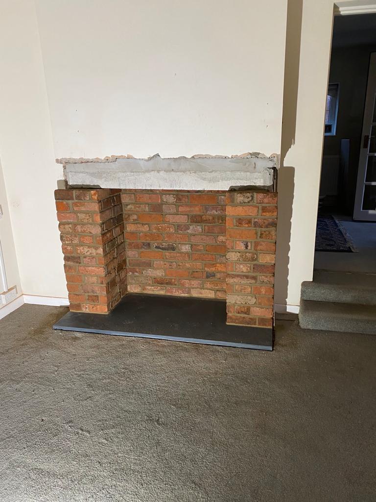 Reclaimed Common Brick Garden Wall and Fireplace - Reclaimed Brick Company
