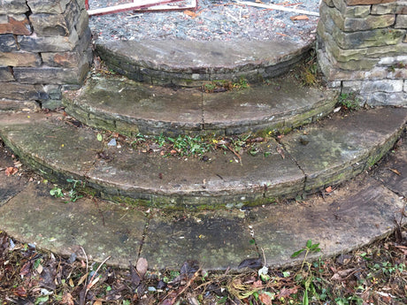 Reclaimed Curved York Flag Stone Steps - Reclaimed Brick Company