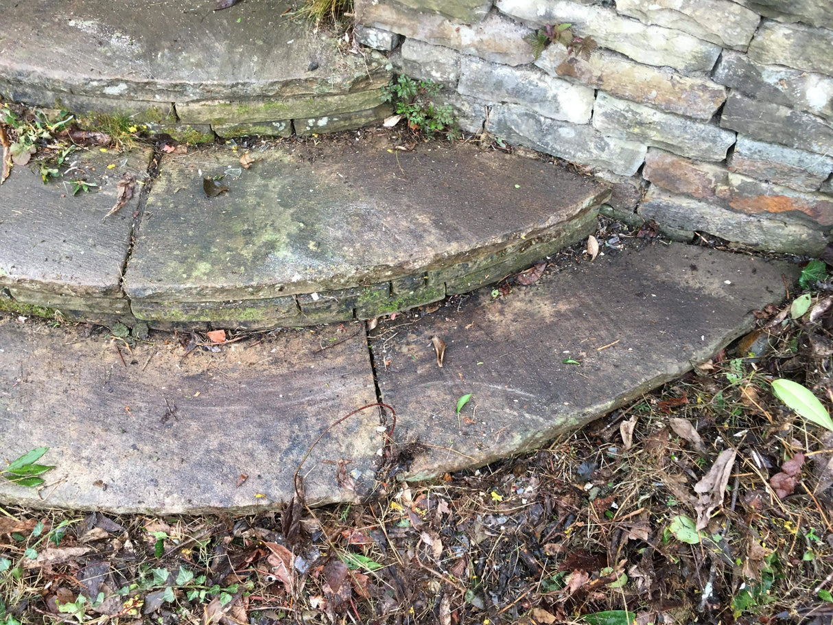 Reclaimed Curved York Flag Stone Steps - Reclaimed Brick Company