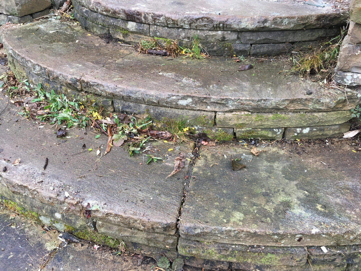 Reclaimed Curved York Flag Stone Steps - Reclaimed Brick Company