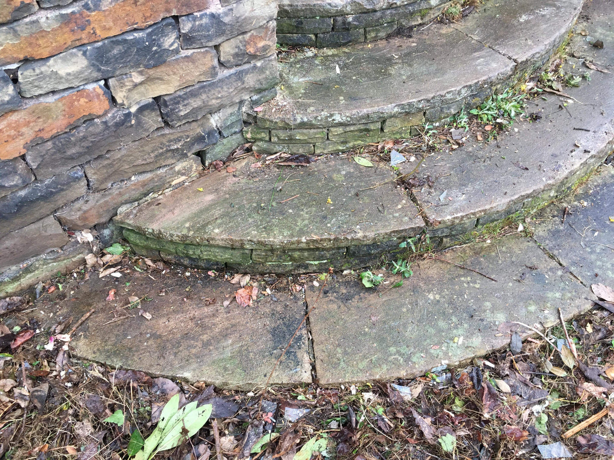 Reclaimed Curved York Flag Stone Steps - Reclaimed Brick Company