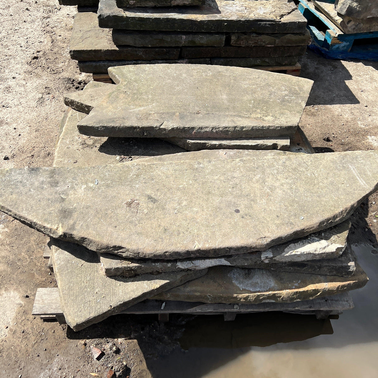 Reclaimed Curved York Flag Stone Steps - Reclaimed Brick Company