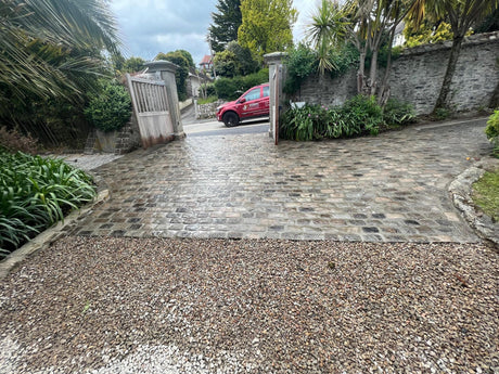 Reclaimed Granite Cobble Driveway Entrance, Cornwall - Reclaimed Brick Company