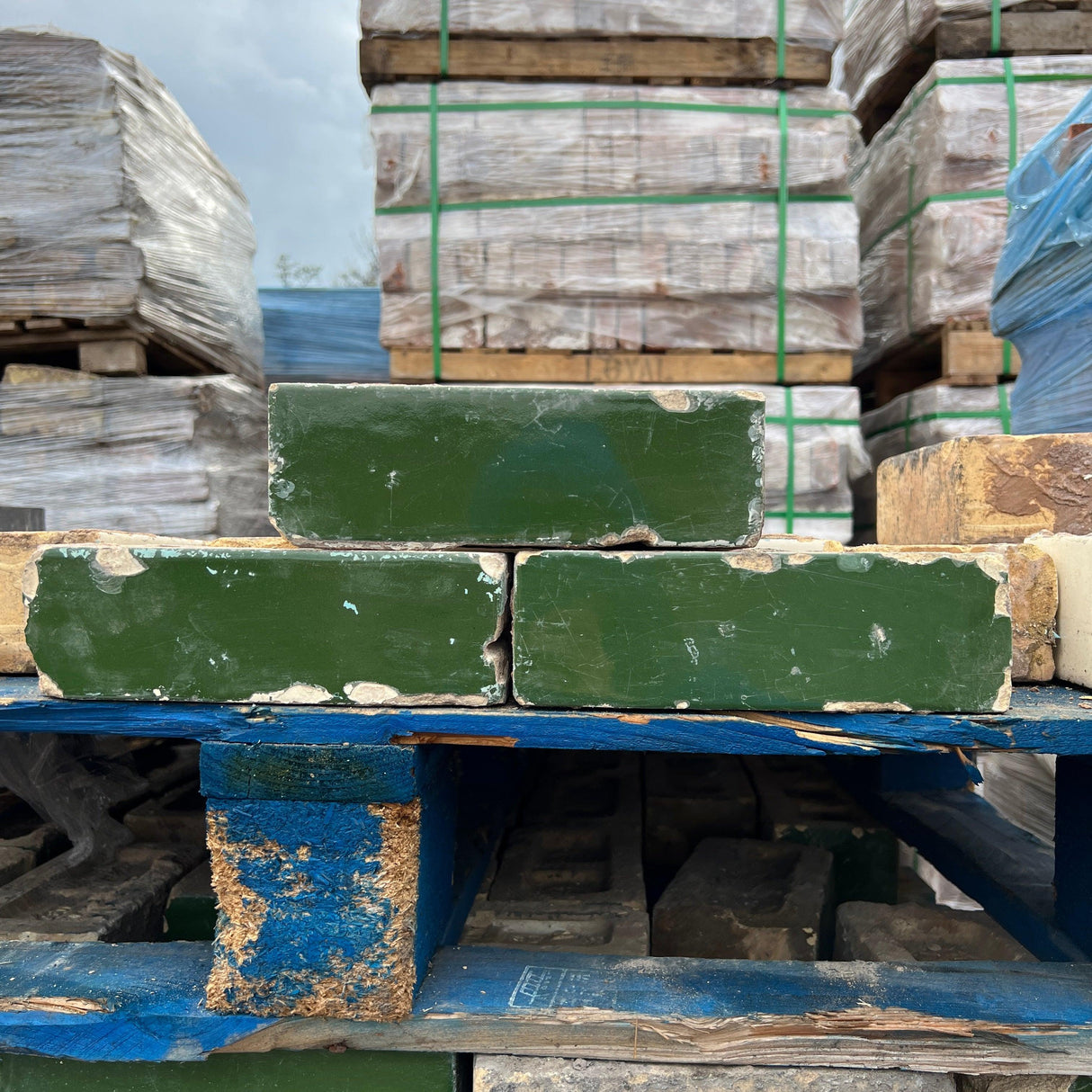 Reclaimed Green Glazed Tile Brick