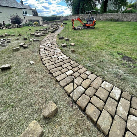 Reclaimed Grit Stone Cobbles - Reclaimed Brick Company