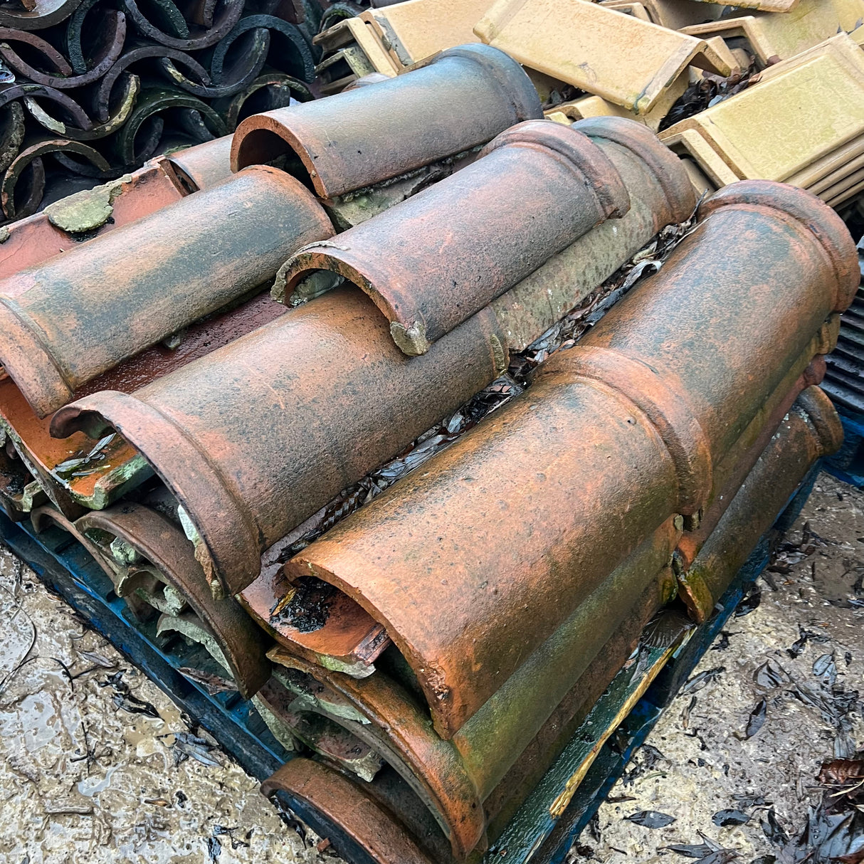 Reclaimed Half Round Ridge Tile - Job Lot of 45 - Reclaimed Brick Company