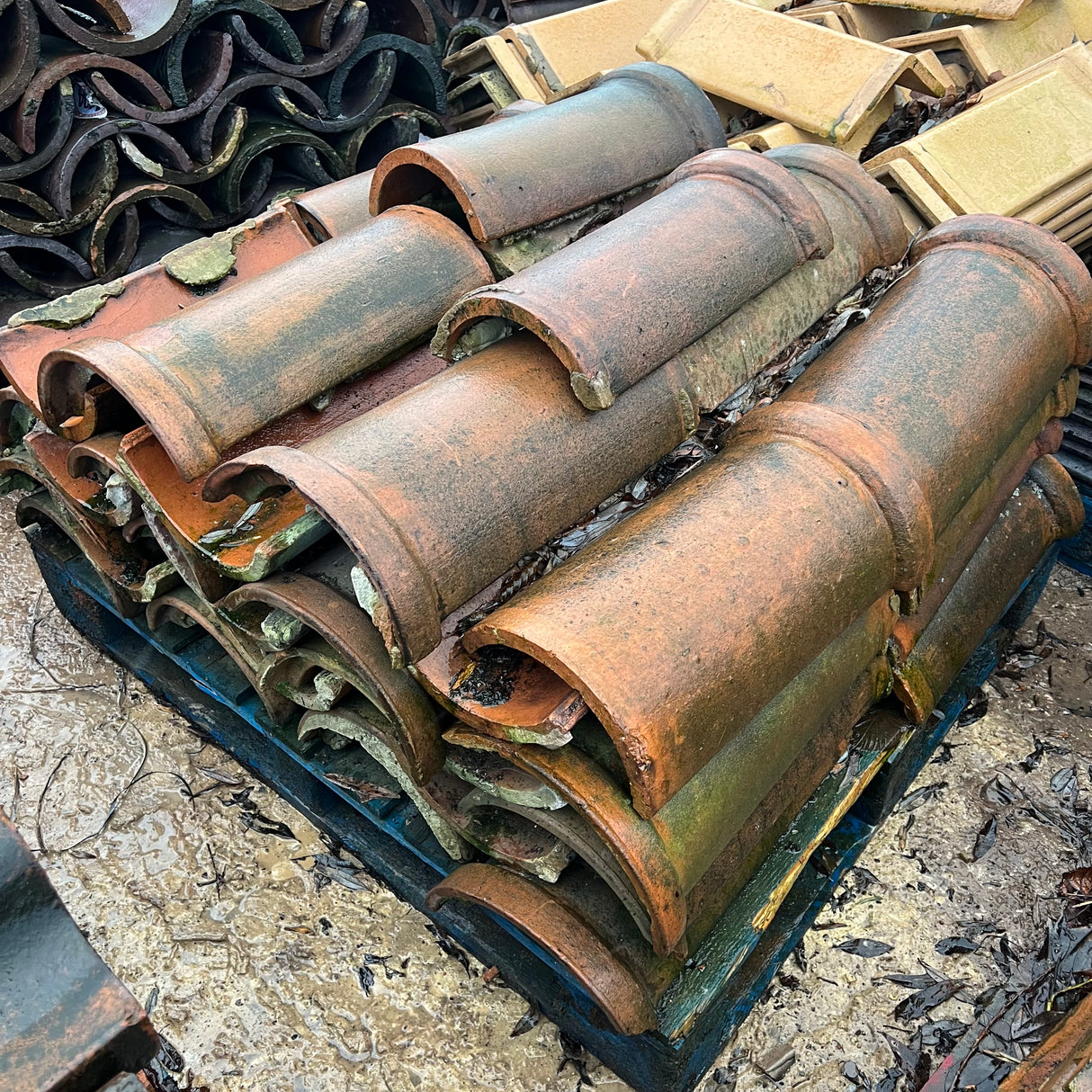 Reclaimed Half Round Ridge Tile - Job Lot of 45 - Reclaimed Brick Company