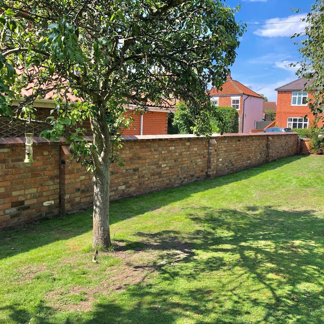 Reclaimed Industrial Blend Brick Garden Wall, Taunton, Somerset - Reclaimed Brick Company