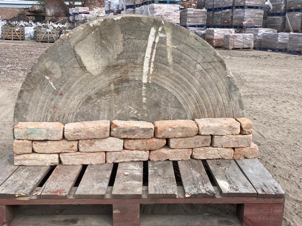 Reclaimed Large Half Stone Grinding Wheel - Reclaimed Brick Company