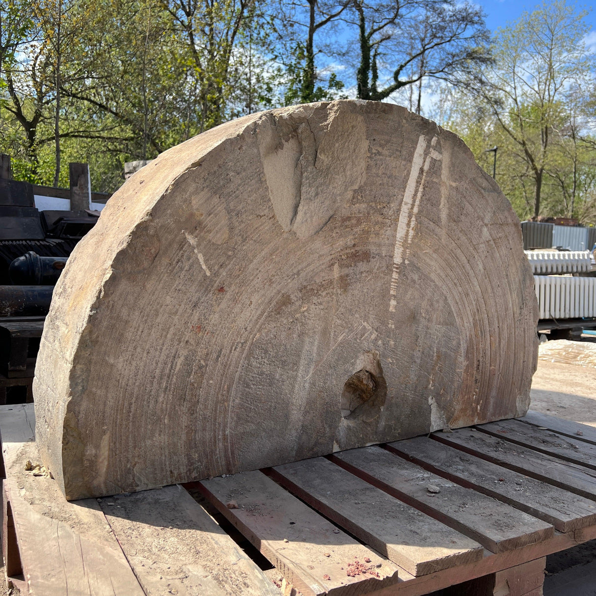 Reclaimed Large Half Stone Grinding Wheel - Reclaimed Brick Company