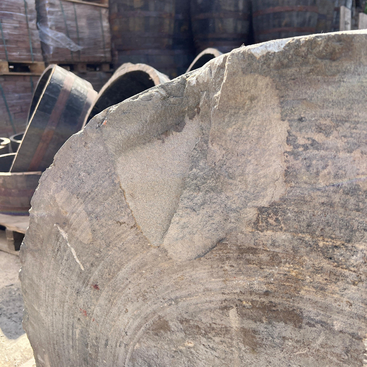 Reclaimed Large Half Stone Grinding Wheel - Reclaimed Brick Company