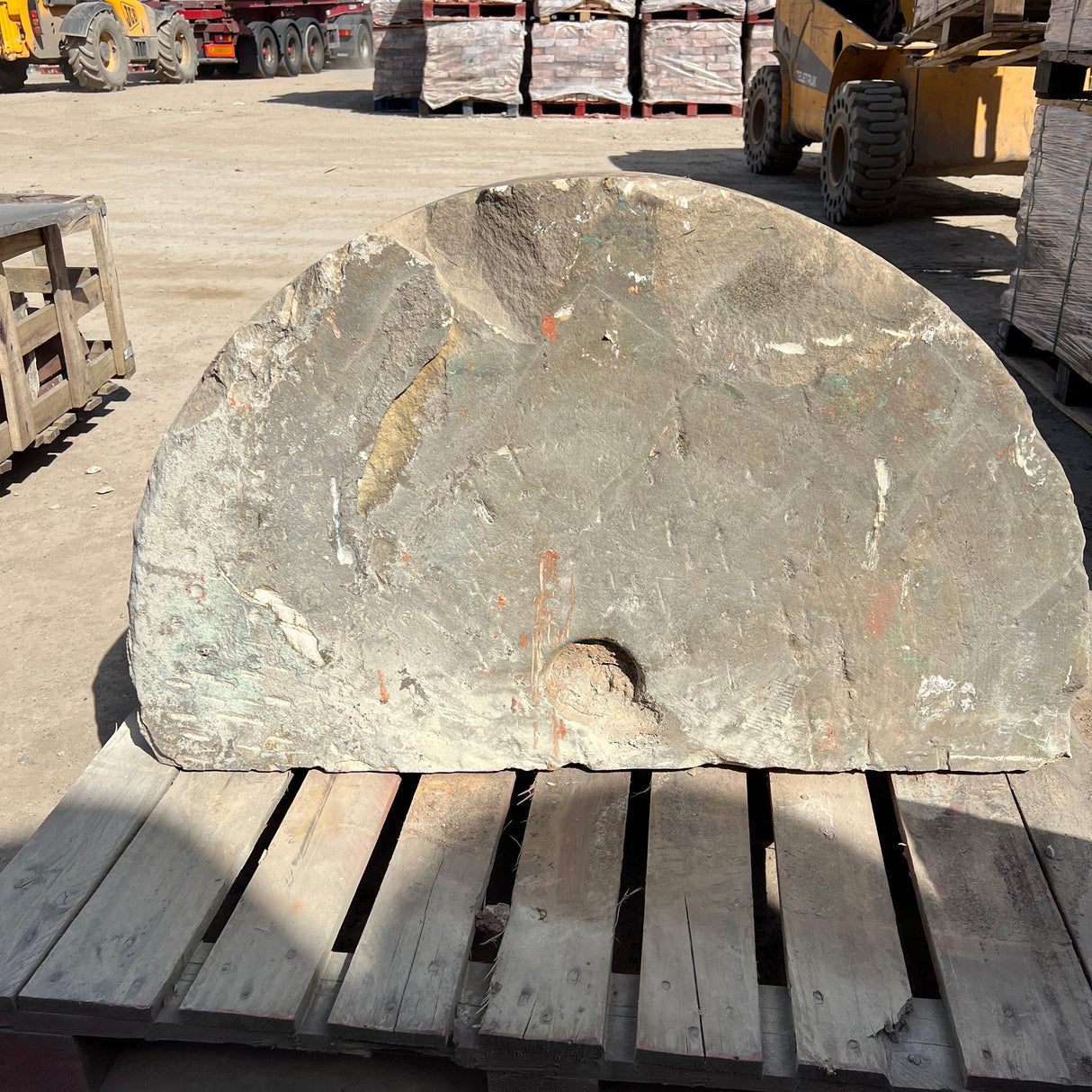 Reclaimed Large Half Stone Grinding Wheel - Reclaimed Brick Company