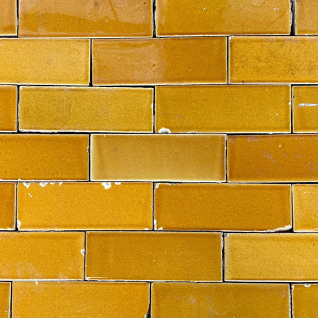 Reclaimed Mustard Yellow Glazed Brick Slip - Reclaimed Brick Company