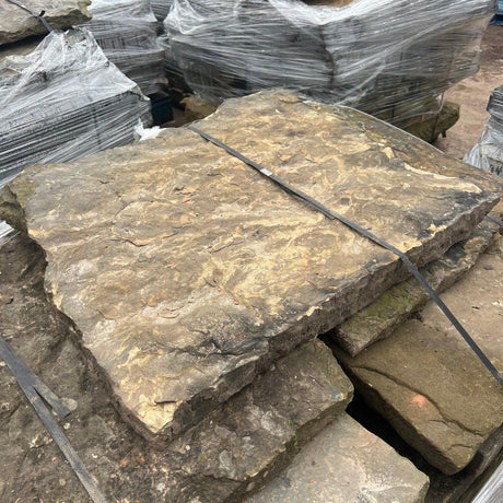 Reclaimed Natural Riven York Stone Flagstone Paving - Per SQM - Reclaimed Brick Company