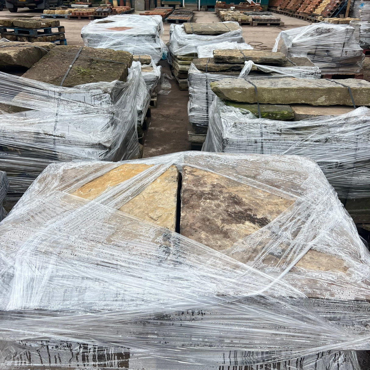 Reclaimed Natural Riven York Stone Flagstone Paving - Per SQM - Reclaimed Brick Company