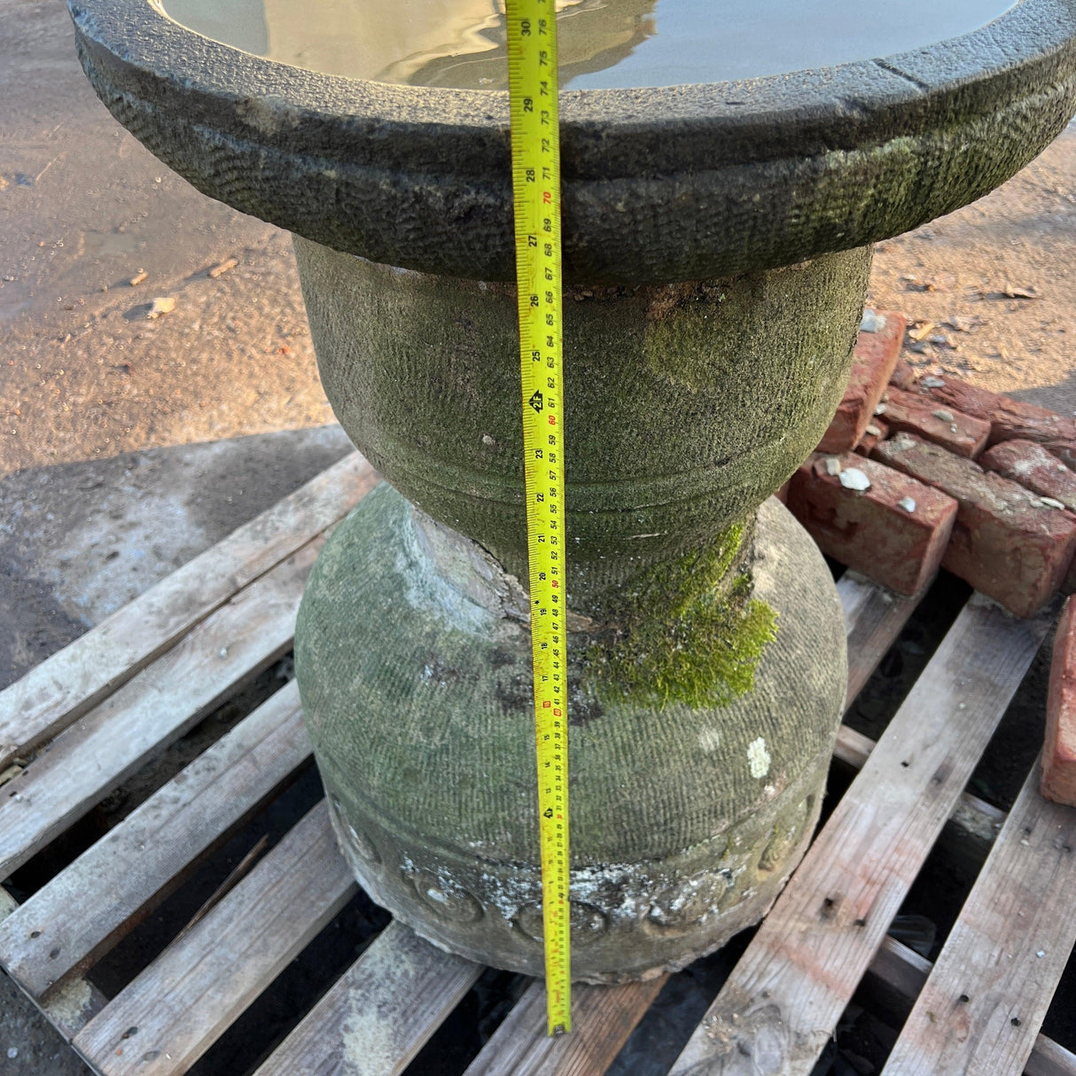 Reclaimed Natural Stone Bird Bath