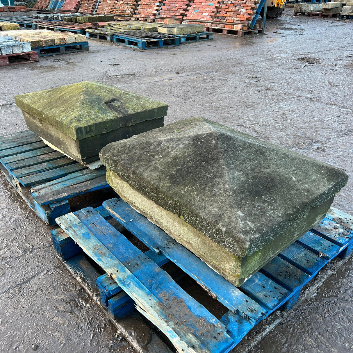 Reclaimed Natural Stone Pillar Cap - Pair - Reclaimed Brick Company