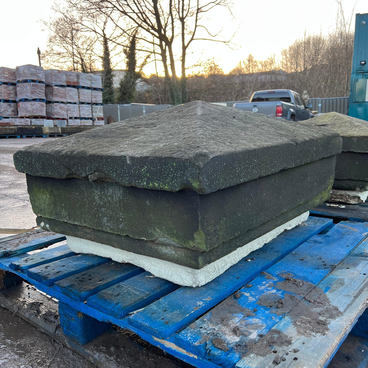 Reclaimed Old Natural Stone Pillar Cap - Pair - Reclaimed Brick Company