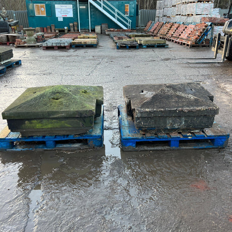 Reclaimed Old Stone Pillar Cap - Pair - Reclaimed Brick Company