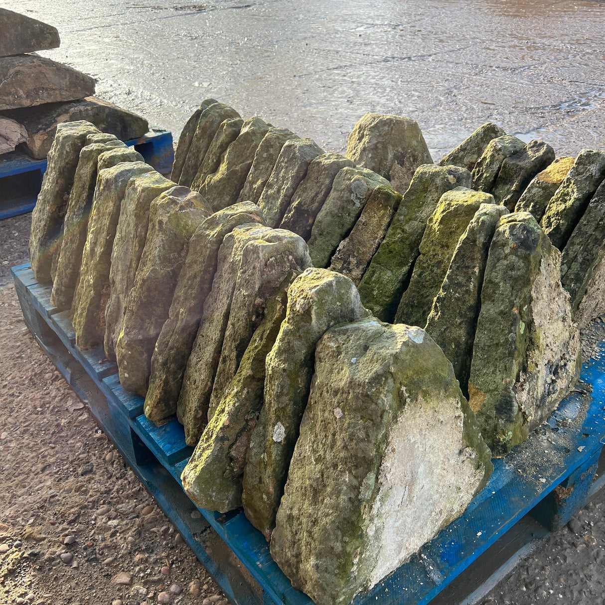 Old Natural Stone Triangle Wall Coping - Reclaimed Brick Company