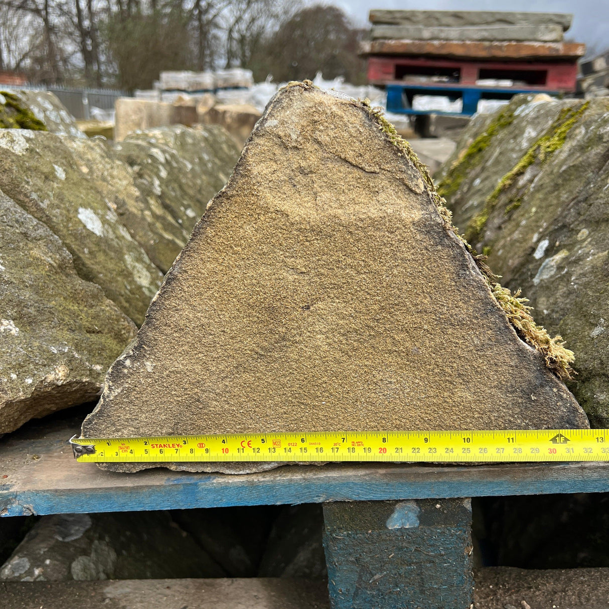 Reclaimed Mossy Triangle Wall Coping - Reclaimed Brick Company