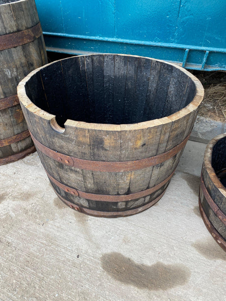 Reclaimed Oak Whiskey Barrel - 1/2 Size - Reclaimed Brick Company