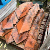 Reclaimed Orange Clay Arris Hip Tiles - Reclaimed Brick Company