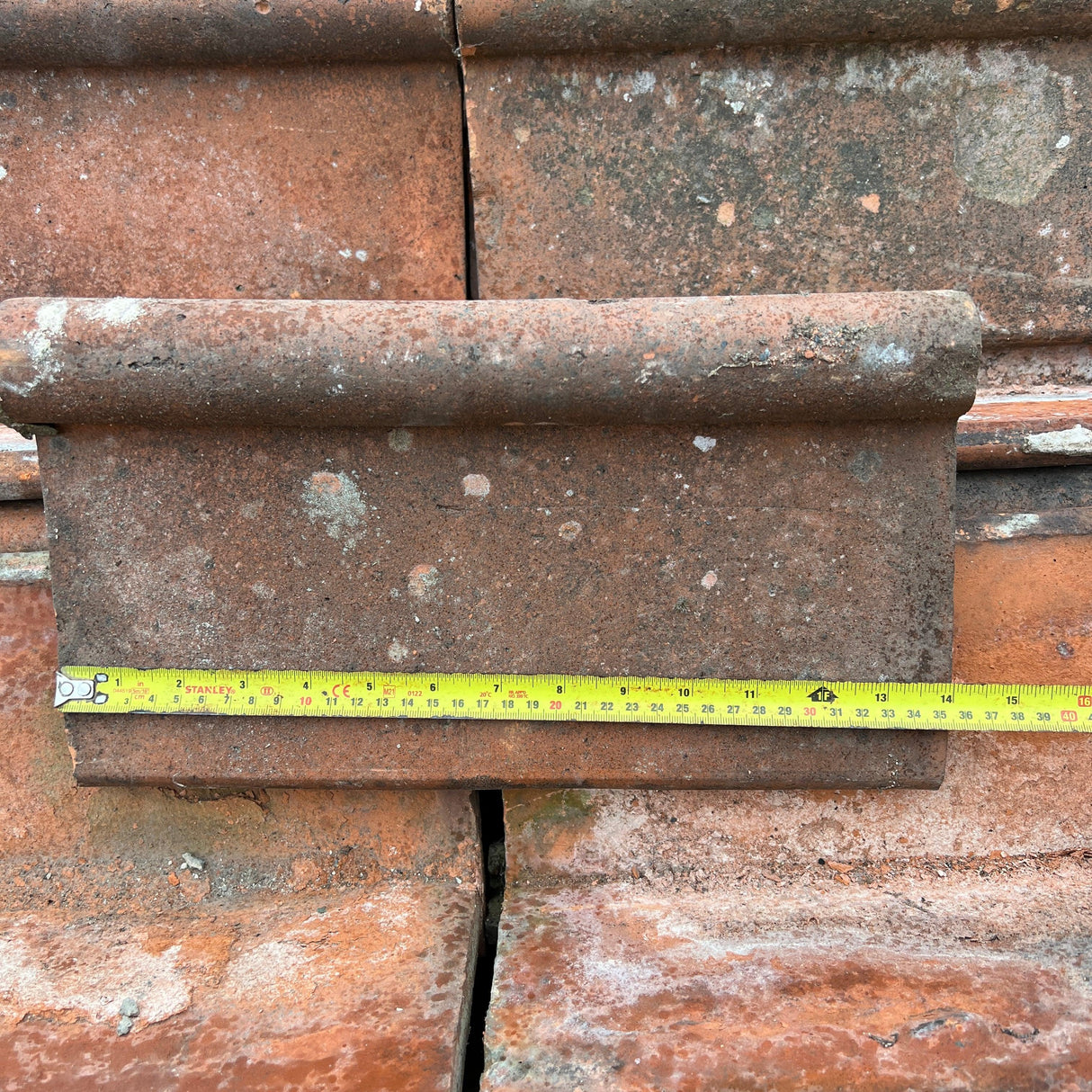 Reclaimed Orange Roll Top Roof Ridge Tiles - Job Lot - Reclaimed Brick Company