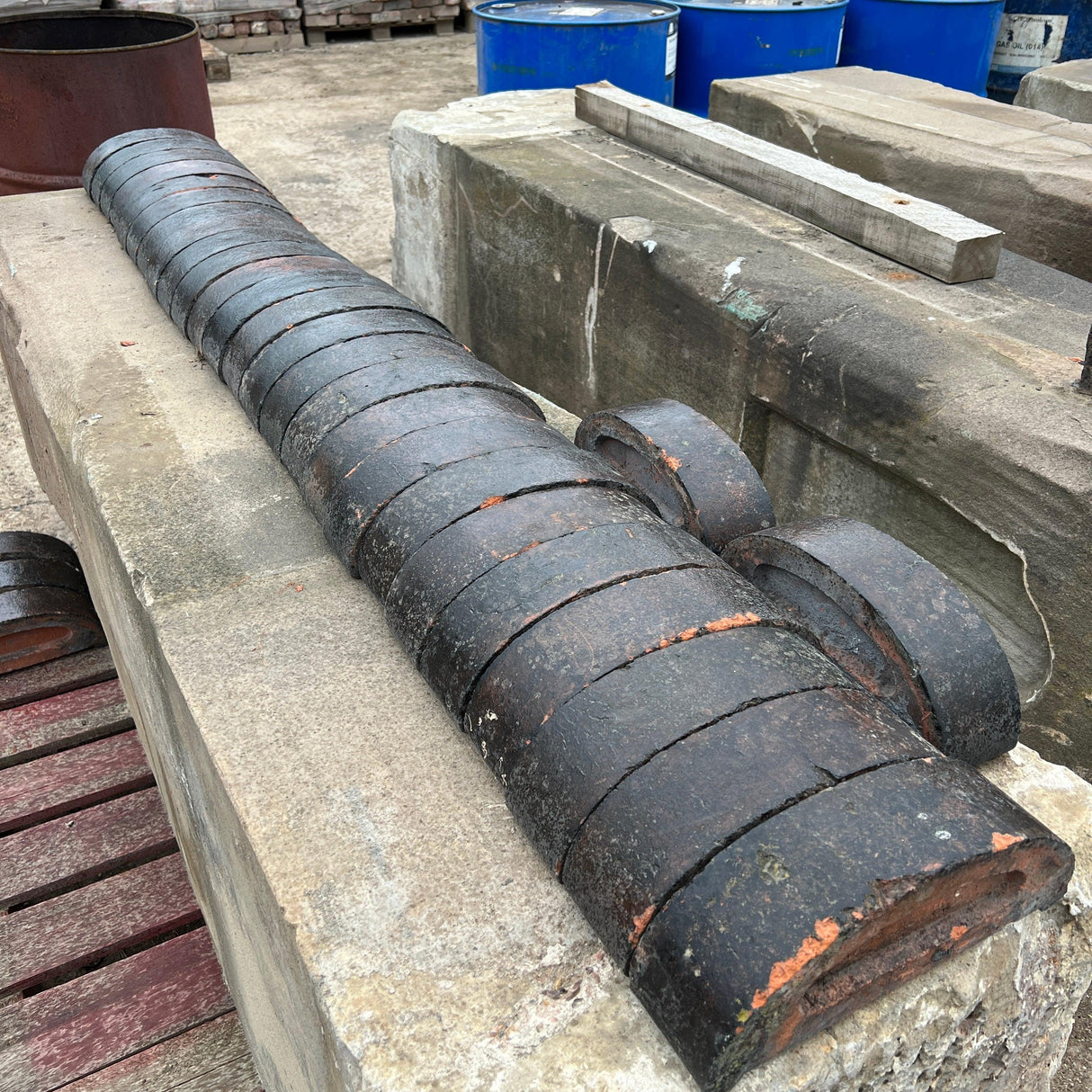 Reclaimed Oval Staffordshire Blue Coping Bricks - Job Lot - Reclaimed Brick Company