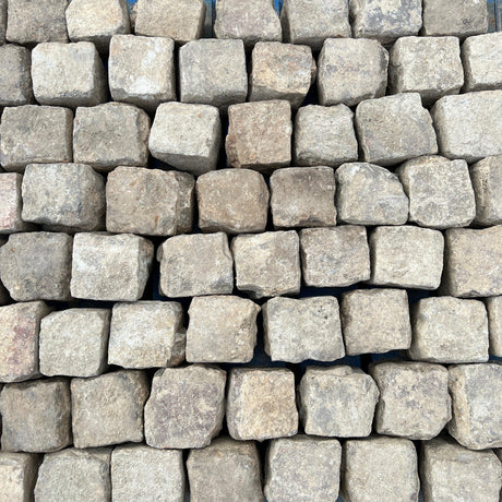 Reclaimed Pale Granite Cobbles 4” x 4” Cubes - Reclaimed Brick Company