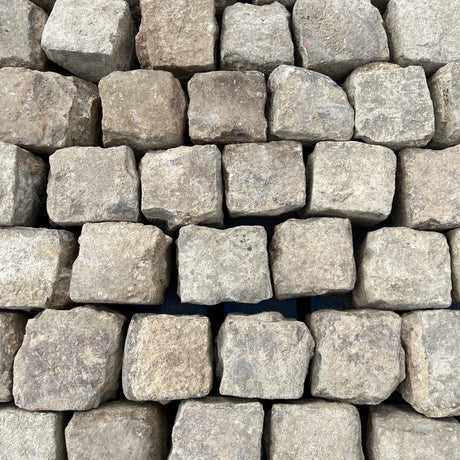 Reclaimed Pale Granite Cobbles 4” x 4” Cubes - Reclaimed Brick Company