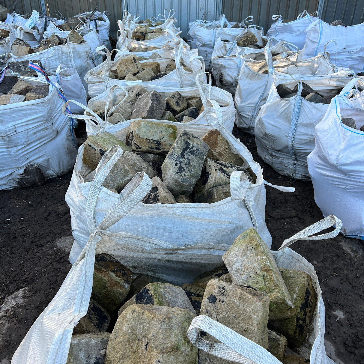 Light Grit Stone Cobbles Driveway - Reclaimed Brick Company