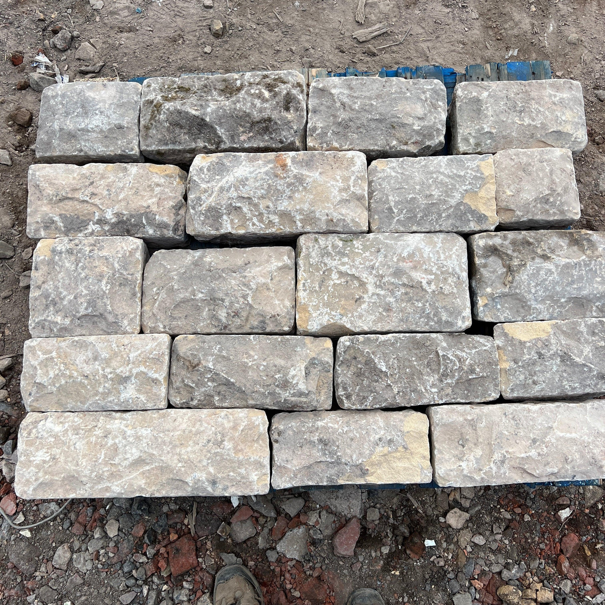 Reclaimed Pitched Face Building Stone - Backed Off - Reclaimed Brick Company