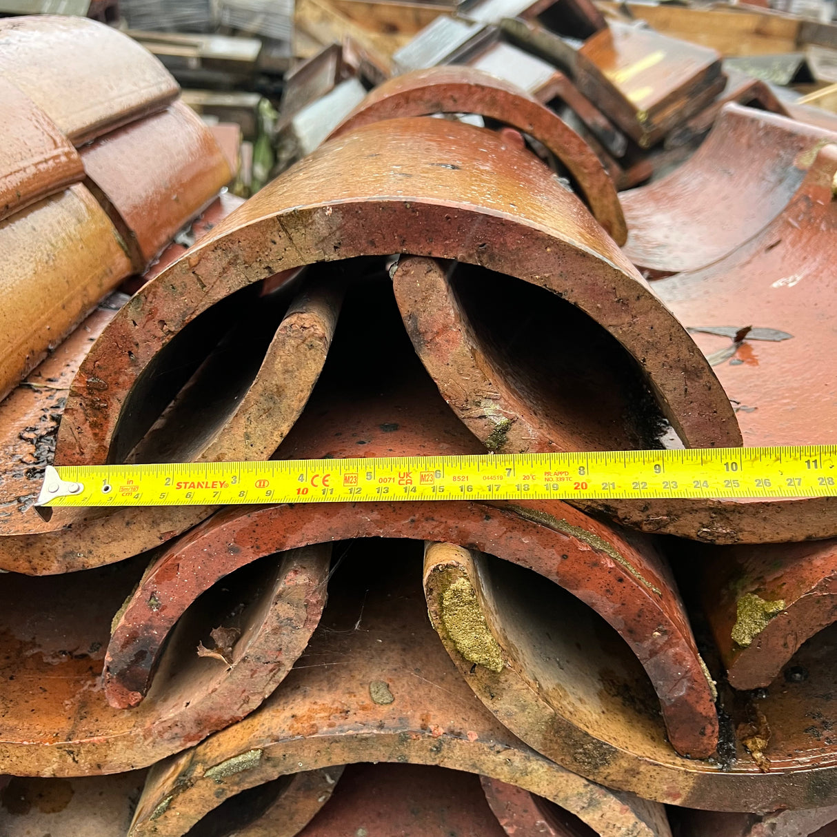 Reclaimed Red Half Round Ridge Tile - Job Lot of 120 - Reclaimed Brick Company