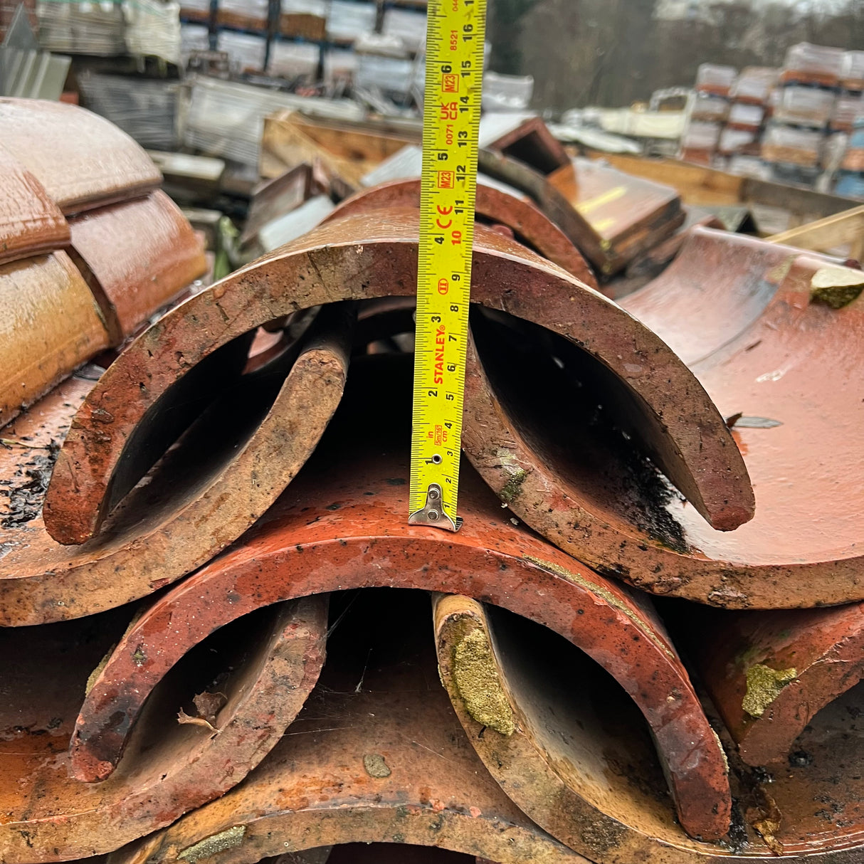 Reclaimed Red Half Round Ridge Tile - Job Lot of 120 - Reclaimed Brick Company