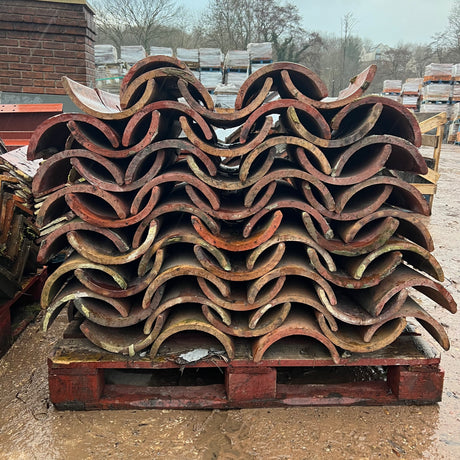 Reclaimed Red Half Round Ridge Tile - Job Lot of 120 - Reclaimed Brick Company