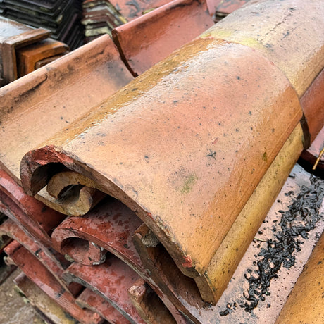 Reclaimed Red Half Round Ridge Tile - Job Lot of 120 - Reclaimed Brick Company