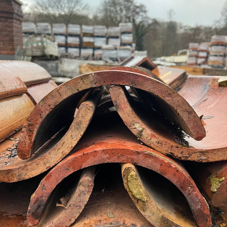 Reclaimed Red Half Round Ridge Tile - Job Lot of 120 - Reclaimed Brick Company