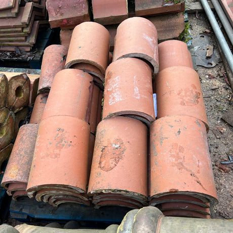 Reclaimed Red Half Round Ridge Tile - Job Lot of 60 - Reclaimed Brick Company