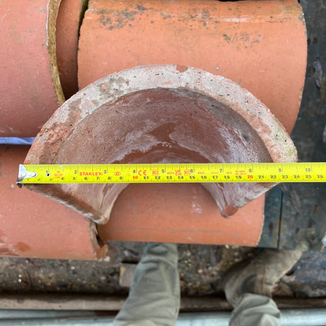 Reclaimed Red Half Round Ridge Tile - Job Lot of 60 - Reclaimed Brick Company