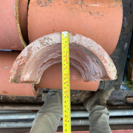 Reclaimed Red Half Round Ridge Tile - Job Lot of 60 - Reclaimed Brick Company