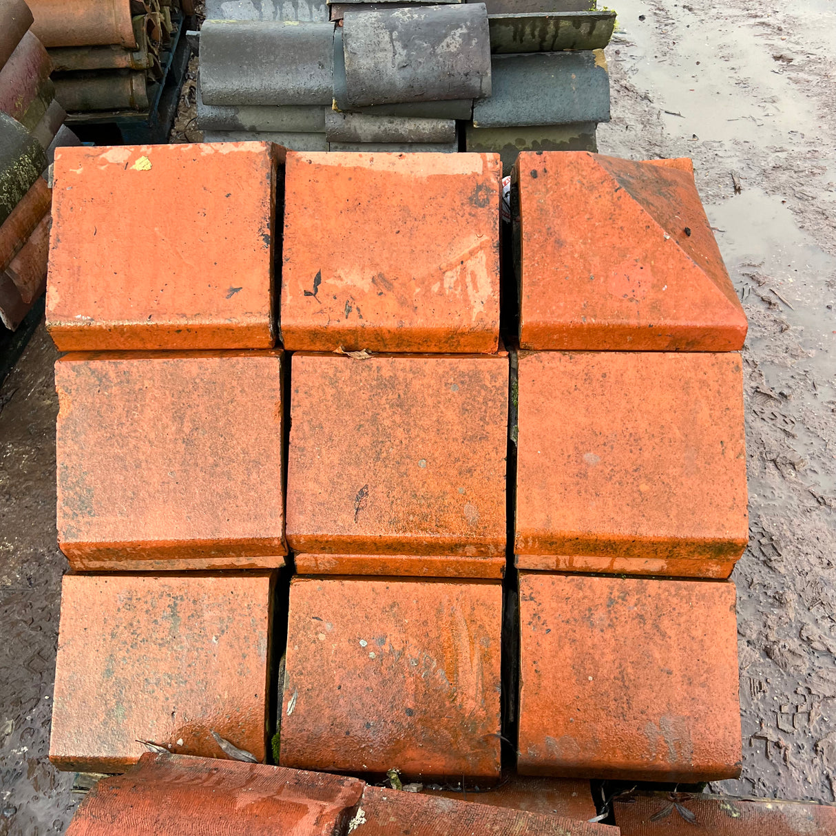 Reclaimed Red Saddleback Triangle Terracotta Wall Coping - 16” x 8” - Job Lot Of 8 Linear Meters - Reclaimed Brick Company