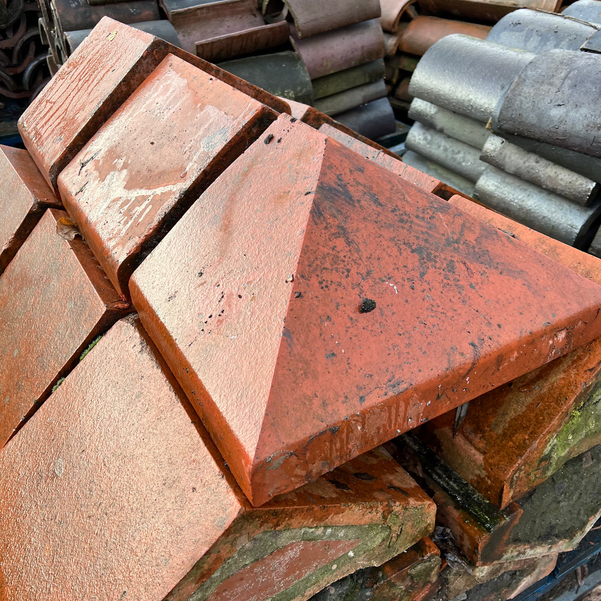 Reclaimed Red Saddleback Triangle Terracotta Wall Coping - 16” x 8” - Job Lot Of 8 Linear Meters - Reclaimed Brick Company