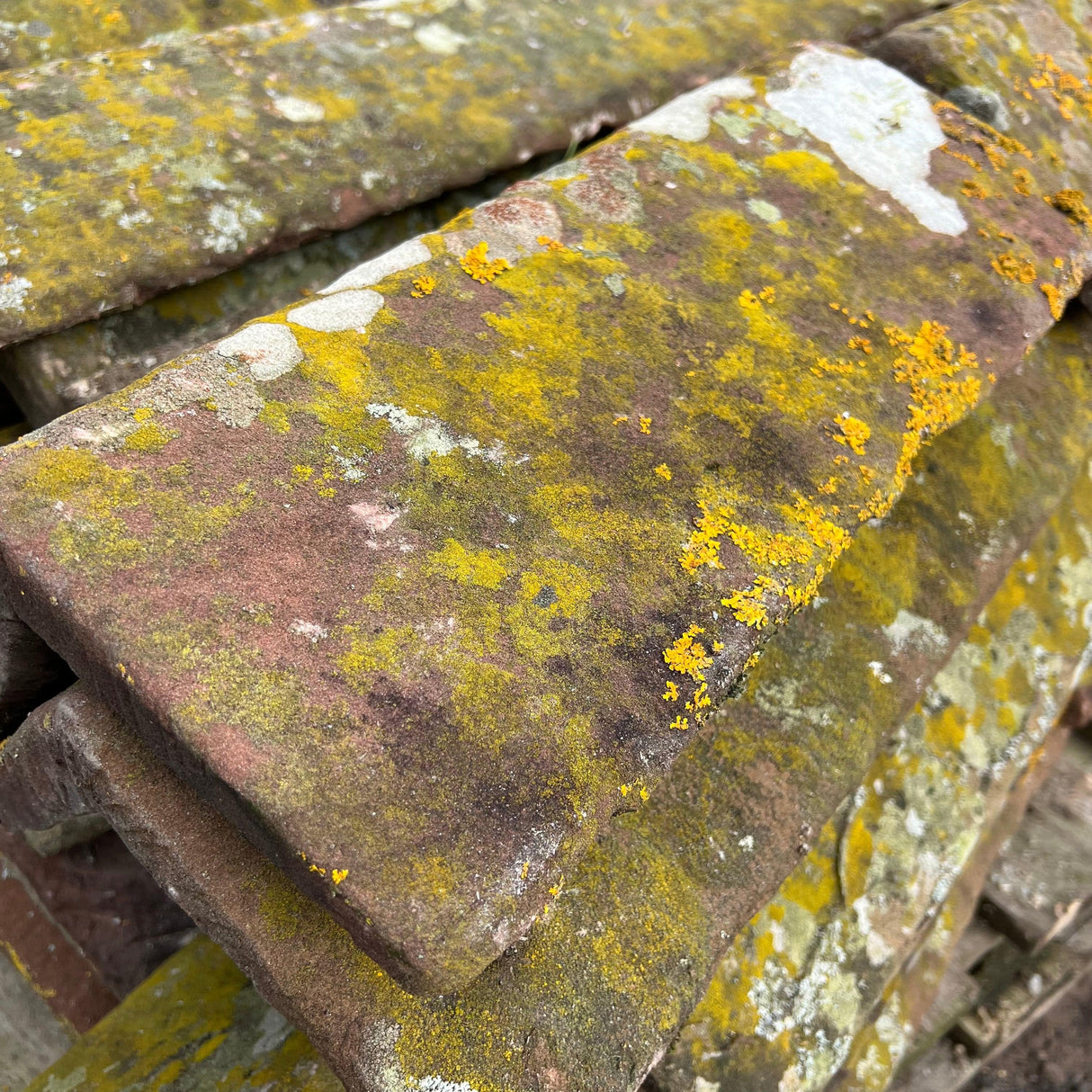 Reclaimed Red Sandstone Weathered Stone Roof Ridge Tile - Batch of 20 Meters - Reclaimed Brick Company