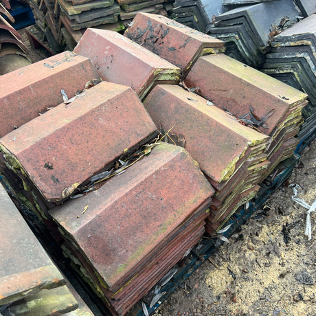 Reclaimed Red Terracotta Triangle Ridge Tile - Job Lot of 120 - Reclaimed Brick Company