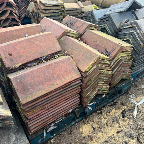 Reclaimed Red Terracotta Triangle Ridge Tile - Job Lot of 120 - Reclaimed Brick Company