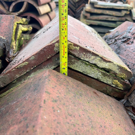 Reclaimed Red Terracotta Triangle Ridge Tile - Job Lot of 120 - Reclaimed Brick Company