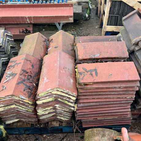 Reclaimed Red Terracotta Triangle Ridge Tile - Job Lot of 120 - Reclaimed Brick Company