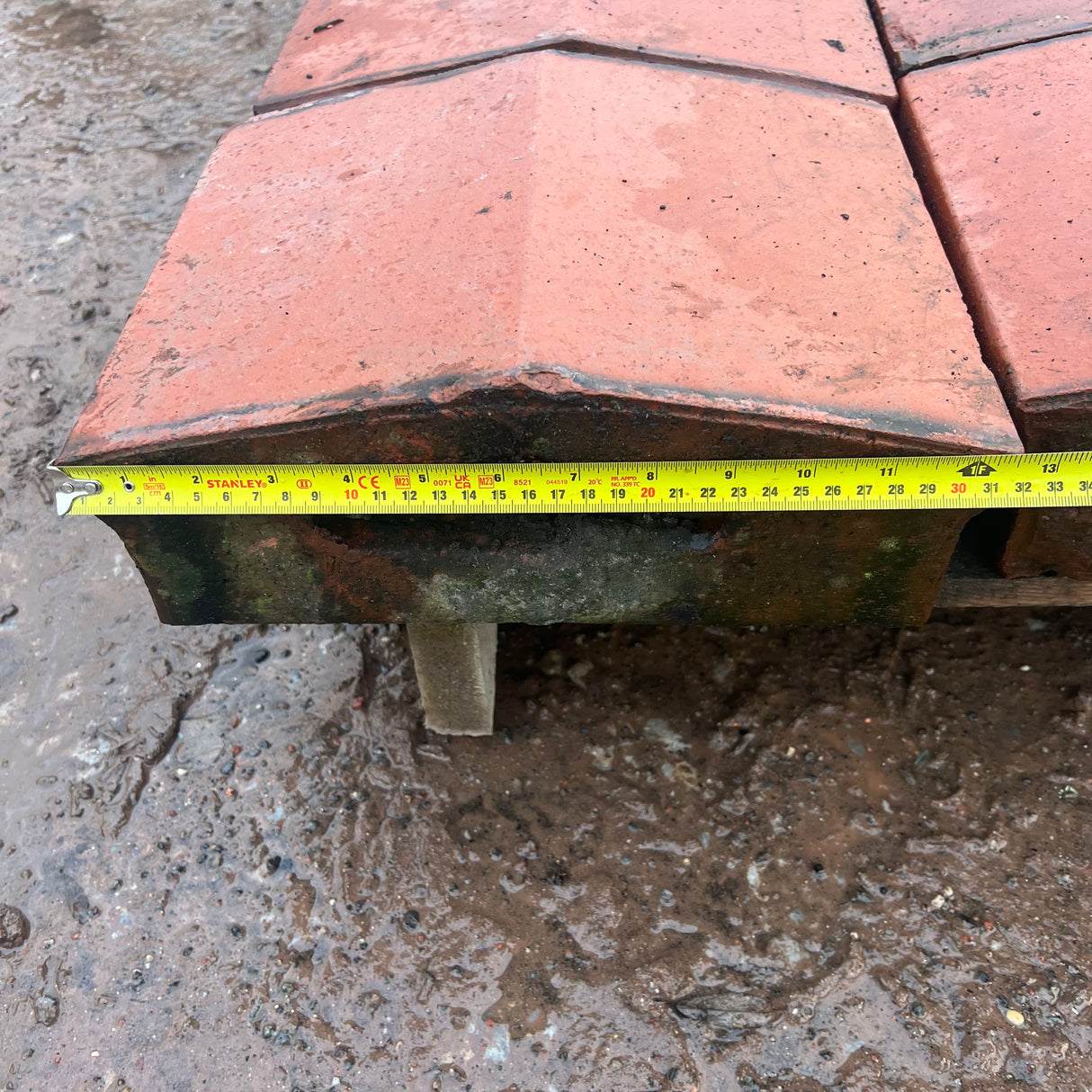 Reclaimed Red Terracotta Wall Coping - 12” x 5” - Job Lot 3.5 Metres - Reclaimed Brick Company