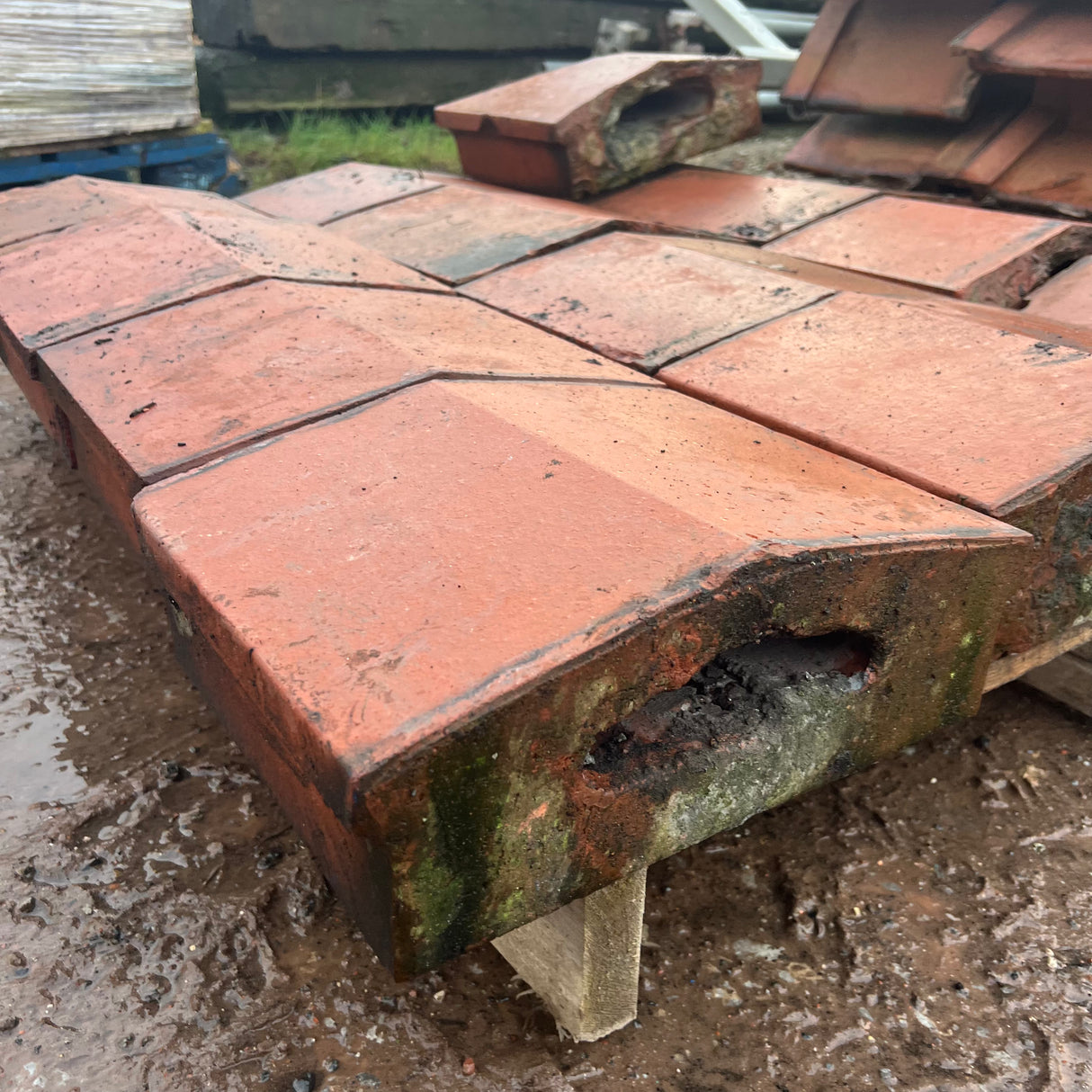 Reclaimed Red Terracotta Wall Coping - 12” x 5” - Job Lot 3.5 Metres - Reclaimed Brick Company
